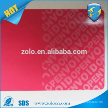 Seal suitcase box VOID sticker ,Tamper evident warranty seal sticker for paper box packaging